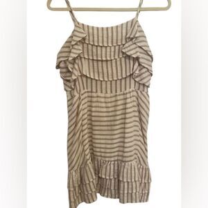 Merci Striped Dress with Ruffles